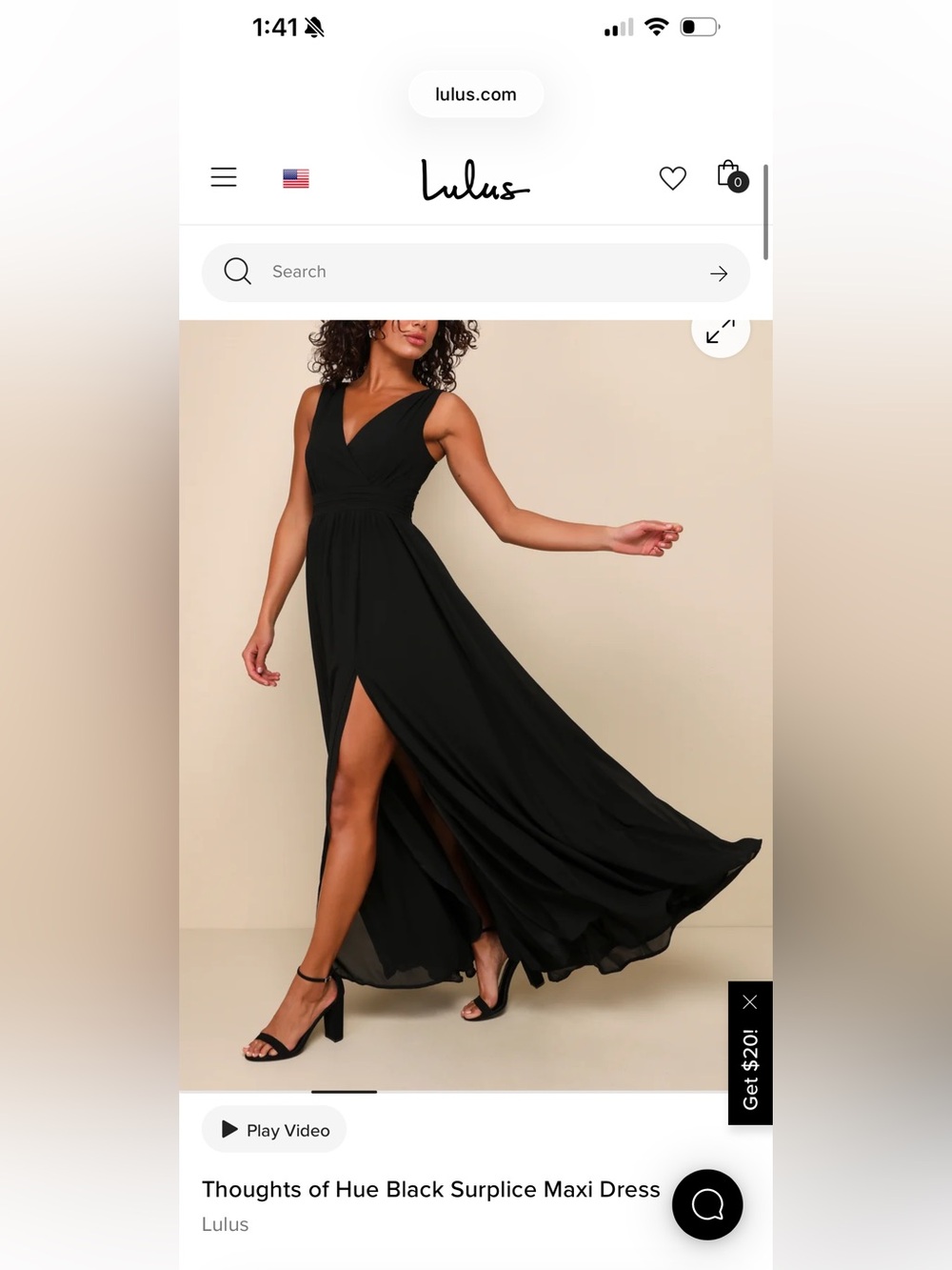 Lulu's Thoughts of Hue Black SurpliceDress with Slit
